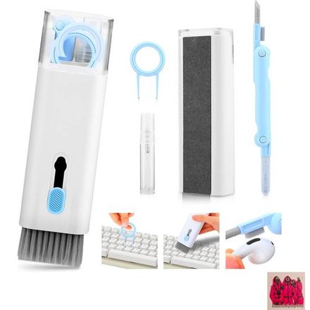 Kit De Brossage 7in1 Pour Smartphone Ordinateur Portable Écouteurs Multifonctions Avec Extracteur De Touches + Sticker thumbnail 2