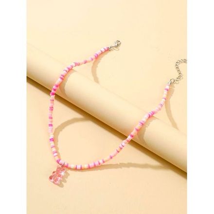 Collier Perle Heishi Rose & Nounours thumbnail 3