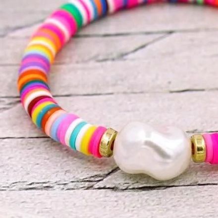 Bracelet Colorful Heishi & White Perle thumbnail 3