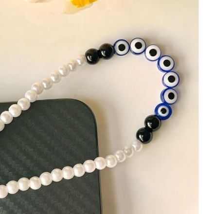 Lanière Strap Evil Eye Blue & White & Black Perle Classique thumbnail 2