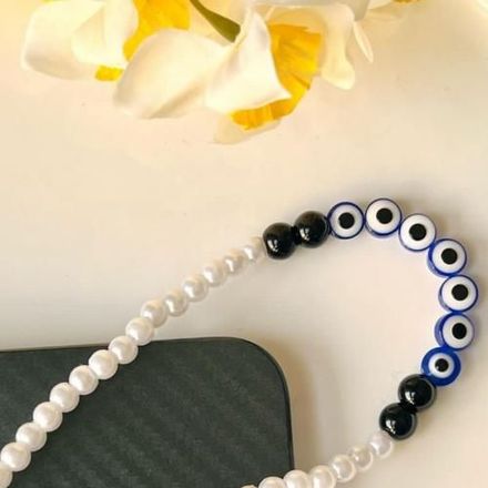 Lanière Strap Evil Eye Blue & White & Black Perle Classique thumbnail 3