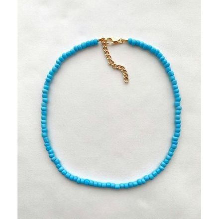 Collier Perle Bleu Ciel Simple Et Classique thumbnail 2