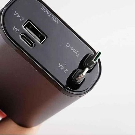 Charger Chargeur De Voiture 120w Avec Cable Intégré Rétractable Lightning + Type-c thumbnail 3