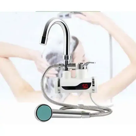 Robinet Électrique Chauffe-eau Instantané Sans Réservoir Pour Cuisine Eau Chaude En Quelques Sec, Design Aléatoire thumbnail 2