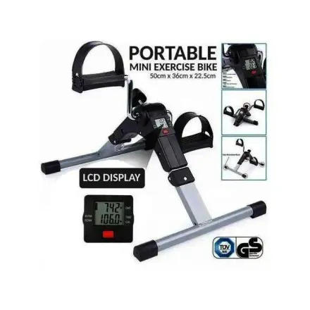 Mini Pédalier Dexercice Compact, Vélo De Bureau Pour Jambes Et Bras Avec Résistance Réglable, Écran Lcd thumbnail 2