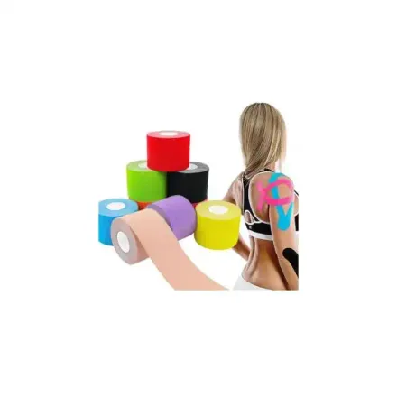 4 Rouleaux Kinesio Tape Sportif, Bande Élastique Résistante, Couleur Aléatoire thumbnail 1