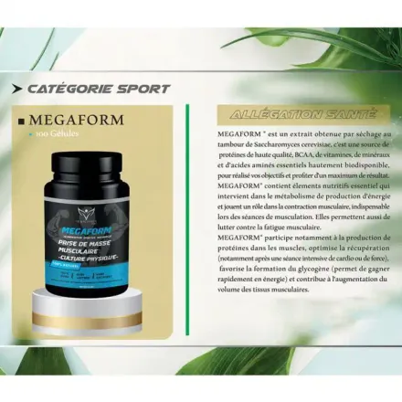 Pack 3 X Boites De Megaform - Prise De Masse Musculaire - 180 Gélules thumbnail 2