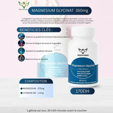 Pack 2 X Boites De Magnésium Glycinate - Glycimax - 60 Gélules 375 Mg thumbnail 2