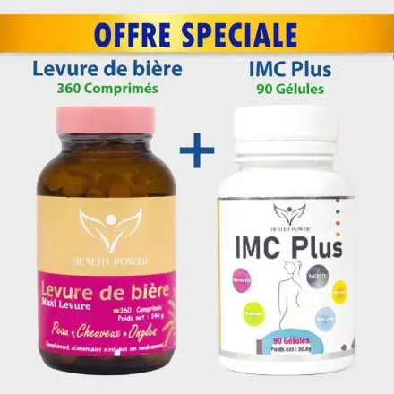 Pack Levure De Bière 360 Comprimés + Imc Plus 90 Gélules thumbnail 1