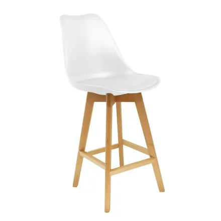 Pack Favela – 4 Tabourets De Bar Blancs & Bois thumbnail 1