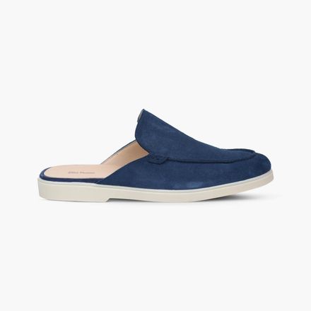 Mens Blue Suede Leather Loafers thumbnail 1