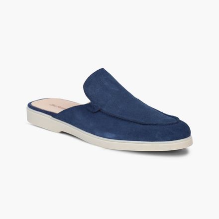 Mens Blue Suede Leather Loafers thumbnail 2