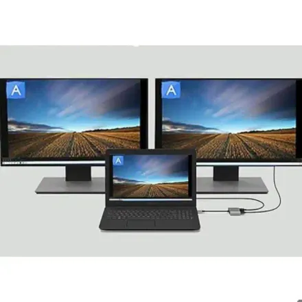 Adaptateur Usb C 3.1 Vers Hdmi Vga, Adaptateur Type-c Vers Vga Hdmi Pour Double Moniteur, Convertisseur Vers Hdmi Et Vga thumbnail 2
