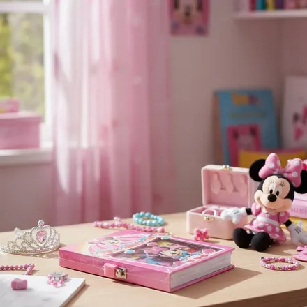 Journal Avec Clé Secrète Pour Enfants, Cadeau Pour Filles, Bijoux Disney Minnie Mouse thumbnail 4