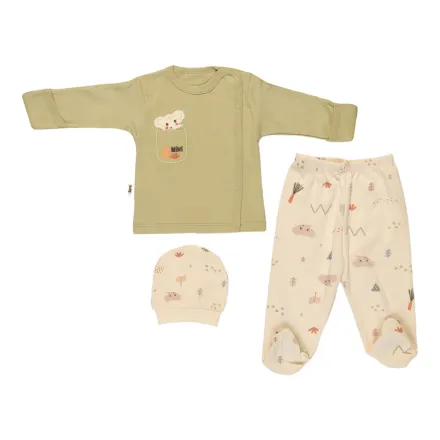 Ensemble Naissance 3 Pcs Ami De Poche Éléphant Brodé thumbnail 1