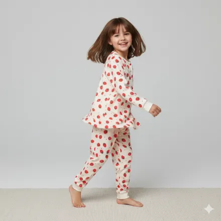 Pyjama Interlock Boutonné Fraise thumbnail 4