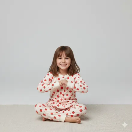 Pyjama Interlock Boutonné Fraise thumbnail 3