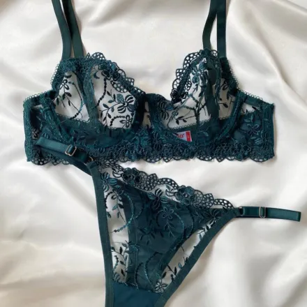 Ensemble Dentelle Corbeille – Vert Naturel thumbnail 2