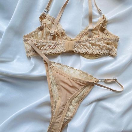 Ensemble Dentelle Élégance – Sable Du Désert thumbnail 3