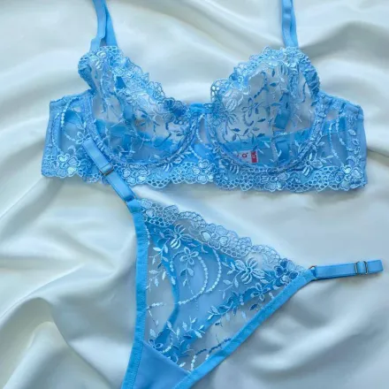 Ensemble Dentelle Corbeille – Bleu Ciel thumbnail 3