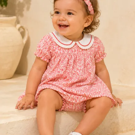 Ensemble Bébé Fille 2 Pièces – Robe Fleurie & Bloomer Assorti thumbnail 1