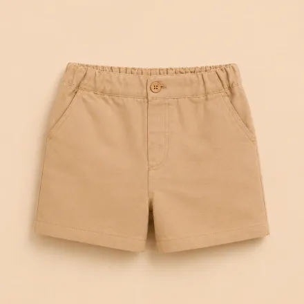Ensemble Garçon 2 Pièces – Chemise Rayée & Short Beige thumbnail 4