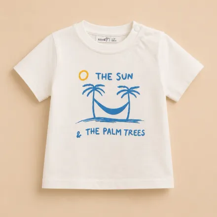 Ensemble Bébé Garçon « The Sun & The Palm Trees » – T-shirt & Short Rayé thumbnail 4