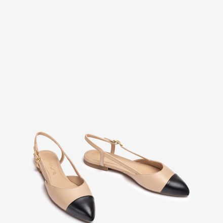 Ballerines Sans Talon Bicolores - Skin/blk thumbnail 2