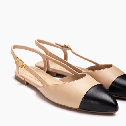 Ballerines Sans Talon Bicolores - Skin/blk thumbnail 1