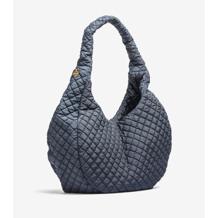 Grand Sac À Bandoulière En Tissu Matelassé-bleu thumbnail 1