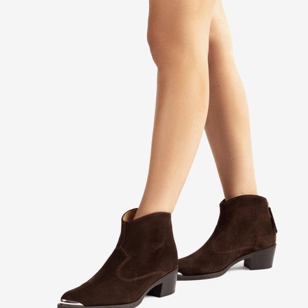 Bottines Basses En Daim Style Cow-boy thumbnail 3