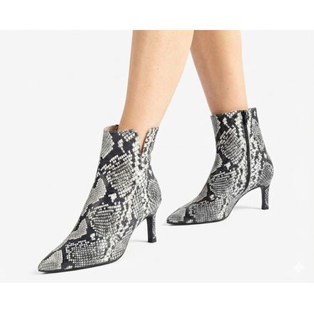 Bottines À Pointe Fine En Cuir Imprimé Reptile thumbnail 1