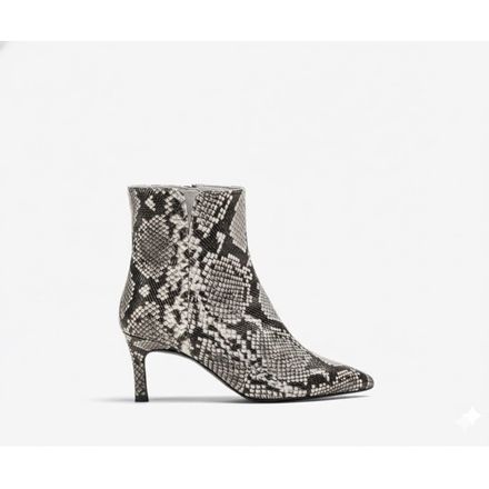 Bottines À Pointe Fine En Cuir Imprimé Reptile thumbnail 2