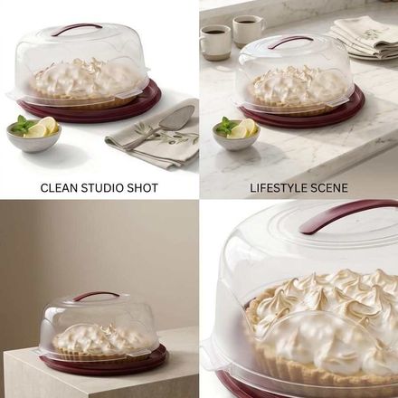 Cloche À Gâteau Hermétique Avec Plateau De Service - 33x15cm - Couleusr Aléatoires thumbnail 2