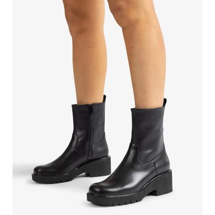 Boots À Bout Carré Avec Semelles Track En Cuir-black thumbnail 3