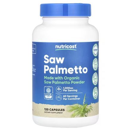 Saw Palmetto 500 Mg – 120 Capsules – Soutien De La Santé De La Prostate thumbnail 1
