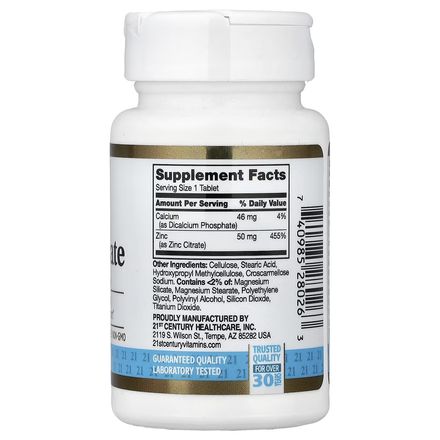 Zinc Citrate, 50 Mg, 60 Tablets thumbnail 2