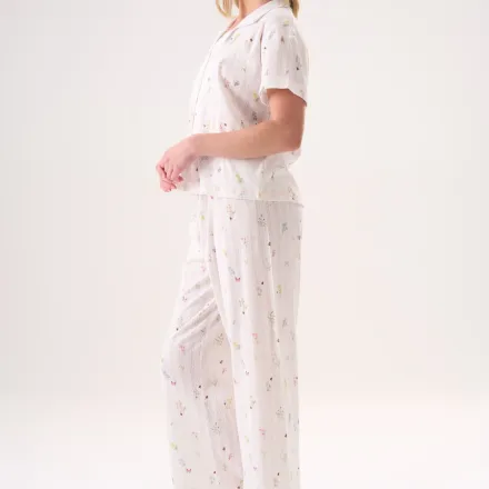 Ensemble De Pyjama 2 Pièces Coton 100% À Motifs Fleurs Et Papillons thumbnail 3