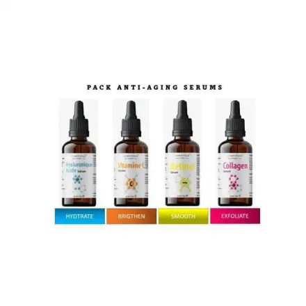 Pack 4 Sérums – Acide Hyaluronique, Vitamine C, Rétinol & Collagèn thumbnail 2