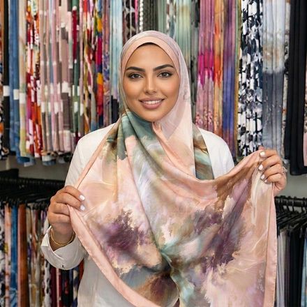 Châle Imprimé Aurore 180 × 70 Cm – 100 % Tencel _ Collection Éclats D'art thumbnail 2