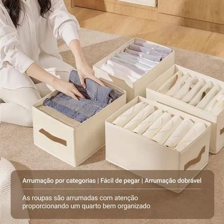 Boîte De Rangement Avec Poignées, Boîte De Rangement Pliable, Boîte De Rangement Pour Vêtements thumbnail 2