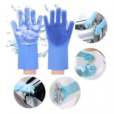 Lot De 2 Gants De Nettoyage En Silicone Multifonction, La Cuisine Et Le Ménage thumbnail 1