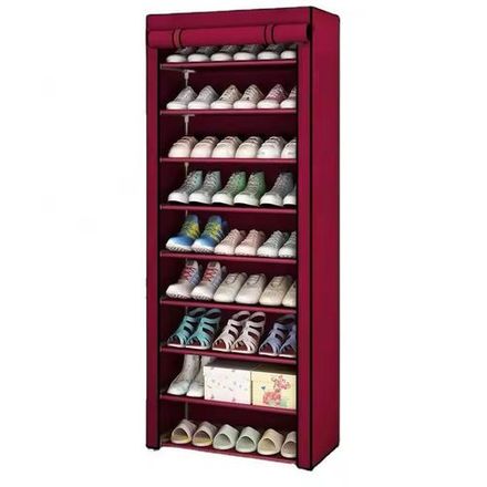 Étagère À Chaussures Avec Couvercles Anti-poussière – Organisateur De Rangement En Acier Robuste, Étagère À Chaussures Industrielle Pour Conception De Garage / Entrée 60 × 30 × 155 Cm thumbnail 2