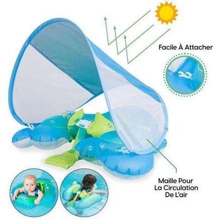 Bouée Bébé Piscine Avec Pare-soleil – Aide À La Natation – Avec Ceinture De Sécurité thumbnail 3