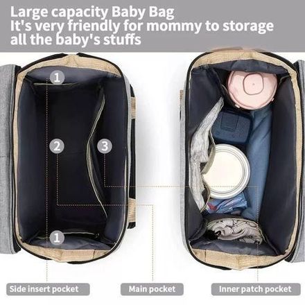 Sac À Langer Multifonction 3 En 1 Avec Lit Bébé Intégré thumbnail 2