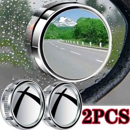 Pack De 2 Miroirs Angle Mort Autocollant Adhésifs Grand Angle 360° Ultra Hd thumbnail 2