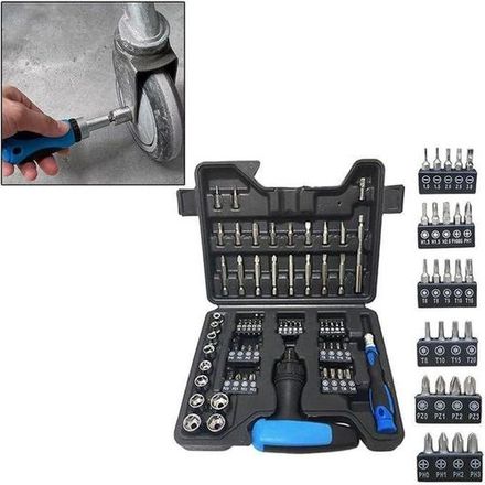 Coffret De Douilles Et Cliquet 63 Pièces – Ensemble Professionnel Polyvalent thumbnail 2