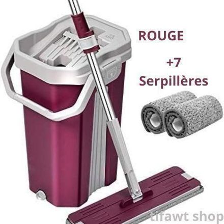 Serpillière Magique 2 En 1 Avec Seau À Essorage Automatique + 7 Microfibres – Idéal Pour Tous Types De Sols (vert) thumbnail 3