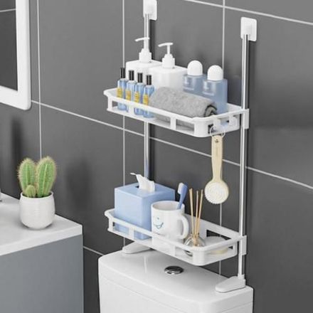 Organisateur Étagère De Salle De Bain, À 2 Niveaux Au-dessus Des Toilettes thumbnail 1