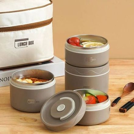 Lunch Box Isotherme Portable En Acier Inoxydable, Récipient Alimentaire Isolant thumbnail 1